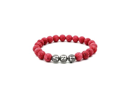 Luxury Red Lava Stone Bracelet By Luxury R Visible UK - 793 / SKU253