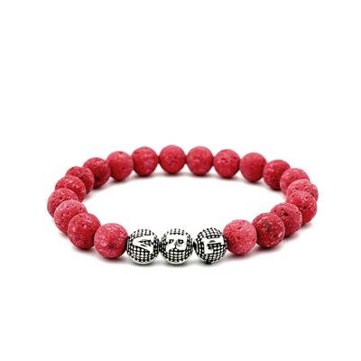 Luxury Red Lava Stone Bracelet By Luxury R Visible UK - 793 / SKU253