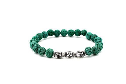 By LRV, Green Lava Stone Bracelet Gem-UK / SKU254