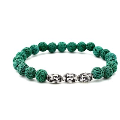 By LRV, Green Lava Stone Bracelet Gem-UK / SKU254