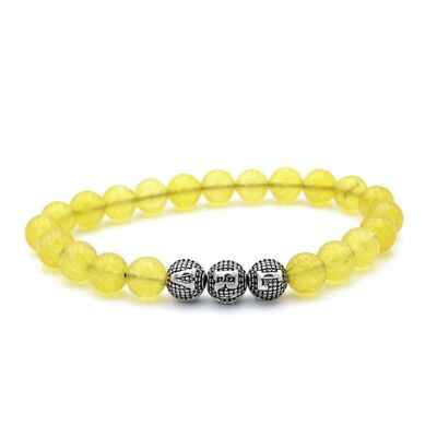 Brazalete de piedras preciosas de jaspe amarillo / SKU256