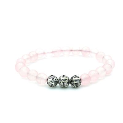 Rose Quart Gemstone Bracelet By Luxury R Visible - UK 12 / SKU257