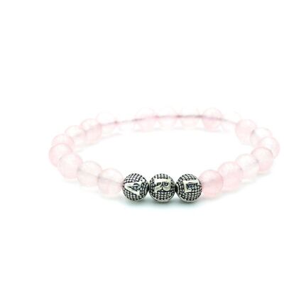 Rose Quart Gemstone Bracelet By Luxury R Visible - UK 12 / SKU257
