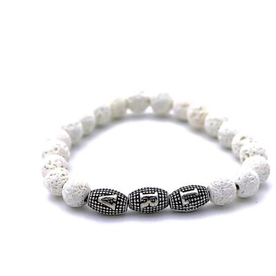 Magnifique bracelet en pierre de lave blanche / SKU271