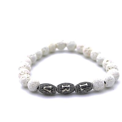 Hermosa pulsera de piedra de lava blanca / SKU271