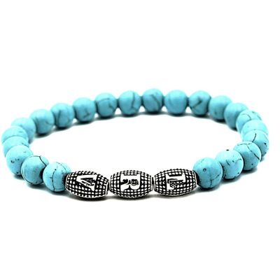 Pulsera de piedras preciosas turquesa de LRV-250G / SKU278