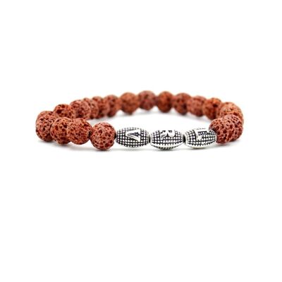 Pulsera de piedra de lava de LRV Gem112 / SKU284