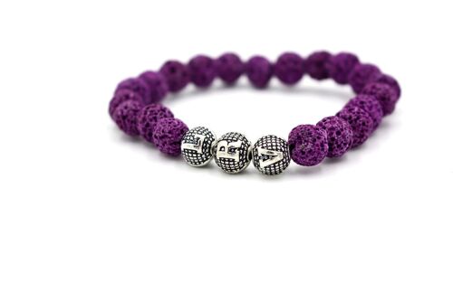 Purple Lava stone bracelet by LRV Gem111 / SKU285
