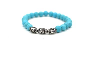 Bracelet en pierres précieuses turquoise par LRV - UK104 / SKU292 2