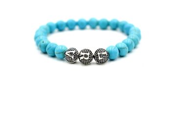 Bracelet en pierres précieuses turquoises / SKU293 1