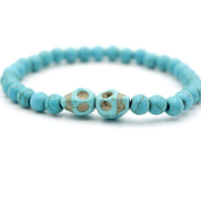 Turquoise Gemstone Skull Bracelet by LRV - UK 101 / SKU294