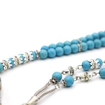 Perles de prière en pierres précieuses turquoise Bijoux Tesbih / SKU301