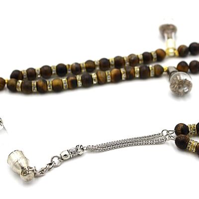 Perles de prière uniques en pierre précieuse de bronzite Tesbih par Luxury R Visible LRV BS270K / SKU306