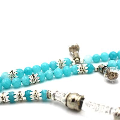 Unique Aquamarine Gemstone Prayer Beads / SKU307