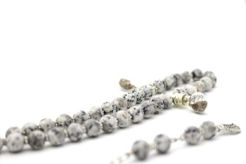 Perles de prière en pierres précieuses Howlite / SKU309 1