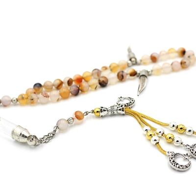 Perles de prière en agate de luxe avec pierres précieuses Tesbih par LRV / SKU310