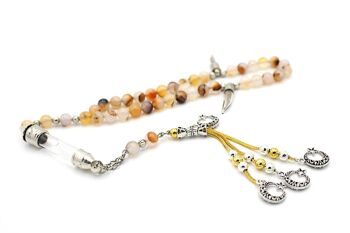Perles de prière en agate de luxe avec pierres précieuses Tesbih par LRV / SKU310 1