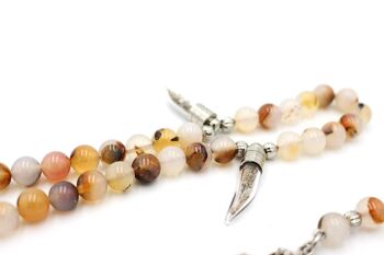 Perles de prière en agate de luxe avec pierres précieuses Tesbih par LRV / SKU310 2