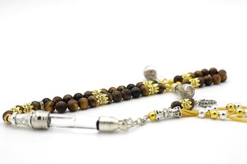 Perles de prière en pierres précieuses de méditation Bronzite par LRV / SKU320 1