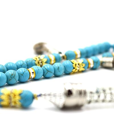 Bijoux de perles de prière en pierres précieuses turquoises par Luxury R Visible LRV BS220K / SKU321