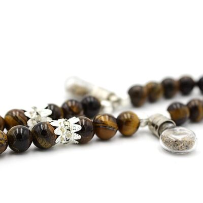 Perles de prière élégantes en pierre précieuse de méditation en œil de tigre par Luxury R Visible / SKU323