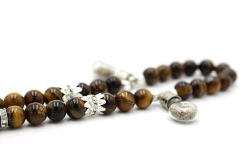 Perles de prière élégantes en pierre précieuse de méditation en œil de tigre par Luxury R Visible / SKU323 1