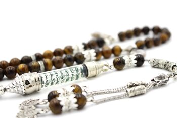 Perles de prière élégantes en pierre précieuse de méditation en œil de tigre par Luxury R Visible / SKU323 2