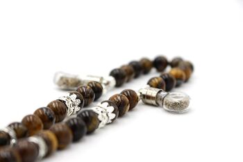Perles de prière élégantes en pierre précieuse de méditation en œil de tigre par Luxury R Visible / SKU323 3