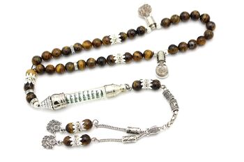 Perles de prière élégantes en pierre précieuse de méditation en œil de tigre par Luxury R Visible / SKU323 4