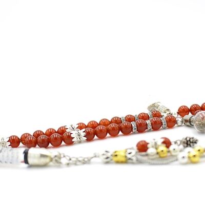 Solo perline di preghiera con pietre preziose di agata ciliegia personalizzate / SKU329