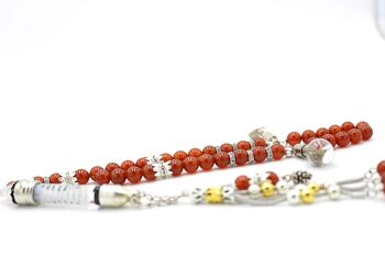 Perles de prière personnalisées en agate cerise gemme uniquement / SKU329 1