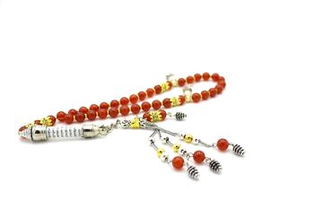 Perles de prière personnalisées en agate cerise gemme uniquement / SKU329 2