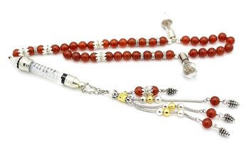 Perles de prière personnalisées en agate cerise gemme uniquement / SKU329 3