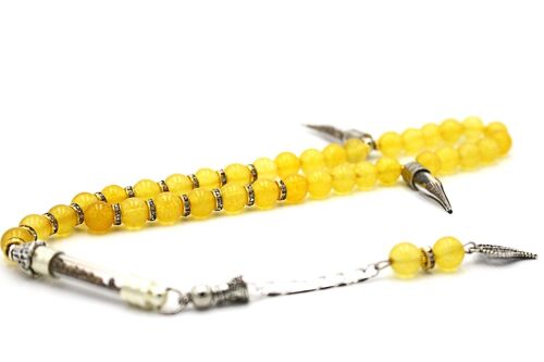 One of a Kind Yellow Agate Gemstone Prayer Beads Only by Luxury R Visible LRV BS50K / SKU330
