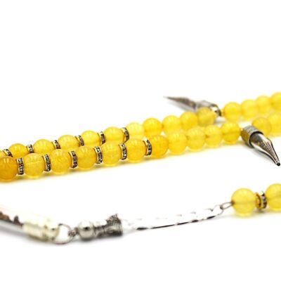 Solo perline di preghiera con pietra preziosa agata gialla unica di Luxury R Visible LRV BS50K / SKU330