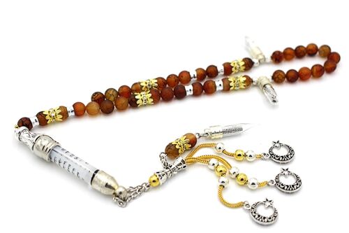 Custom One of a Kind Meditation Agate Gemstone Prayer Beads Only by LRV / SKU333