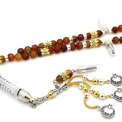 Perline di preghiera personalizzate con pietre preziose di agata da meditazione uniche da LRV / SKU333