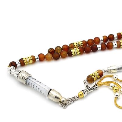 Custom One of a Kind Meditation Agate Gemstone Prayer Beads Only by LRV / SKU333