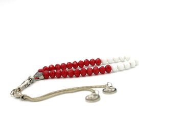 Perles acryliques combinées rouges et blanches dans le style par Luxury R Visible LRV AC92K / SKU335 1
