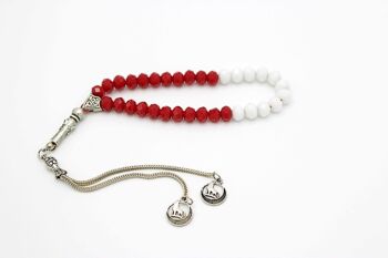 Perles acryliques combinées rouges et blanches dans le style par Luxury R Visible LRV AC92K / SKU335 3