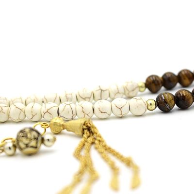 Howlite & Tiger Eye Combo Healing Gemstone Beads / SKU372