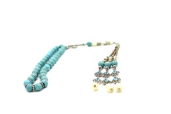 Par LRV, Howlite & Sky Blue Crystals Healing Gemstone Beads / SKU373 1