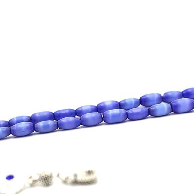 Perles de prière et de méditation en nacre bleue / SKU380