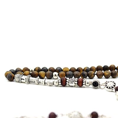 Unpolised Raw Tiger Eye Gemstone, Meditation & Prayer Beads / SKU384