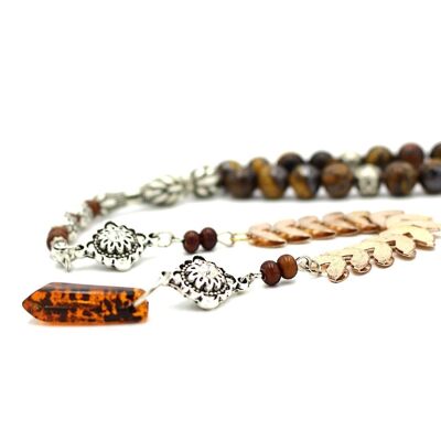 Guérison des pierres précieuses en œil de tigre, de la méditation et des perles de prière / SKU389