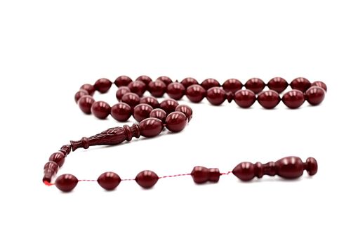 Large Cherry Hand Crafted Orange & Red Glow Cylinder Prayer & Meditation Beads UK20K / SKU414