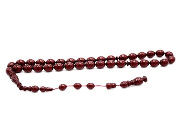 Grandes perles de prière et de méditation de cylindre de lueur orange et rouge fabriquées à la main de cerise UK20K / SKU414 5