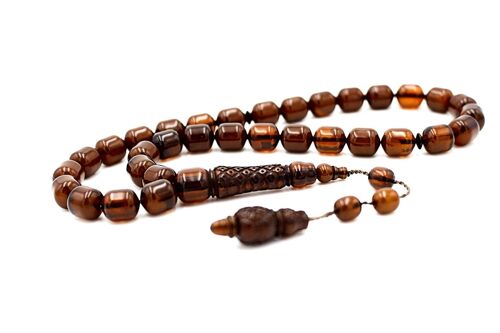 Hand Crafted Shades of Brown Cylinder Prayer & Meditation Beads UK499K / SKU422