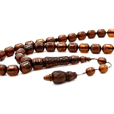 Hand Crafted Shades of Brown Cylinder Prayer & Meditation Beads UK499K / SKU422