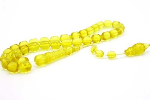 Hand Crafted Splah Of Yellow Combo Cylinder Prayer & Meditation Beads UK499K / SKU423